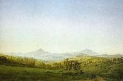 Caspar David Friedrich Bohemian Landscape with the Milesovka Germany oil painting artist